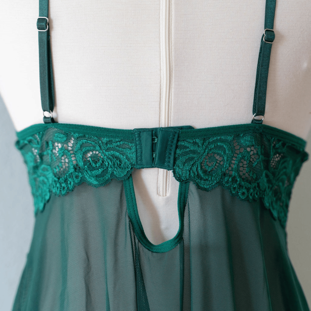 Emerald Green Fly Away Front Babydoll