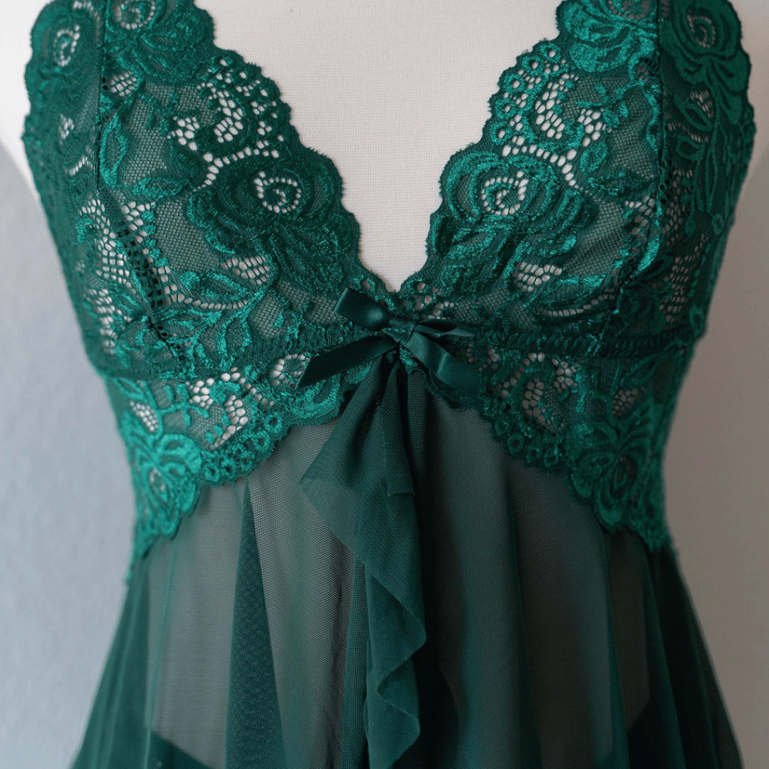 Emerald Green Fly Away Front Babydoll