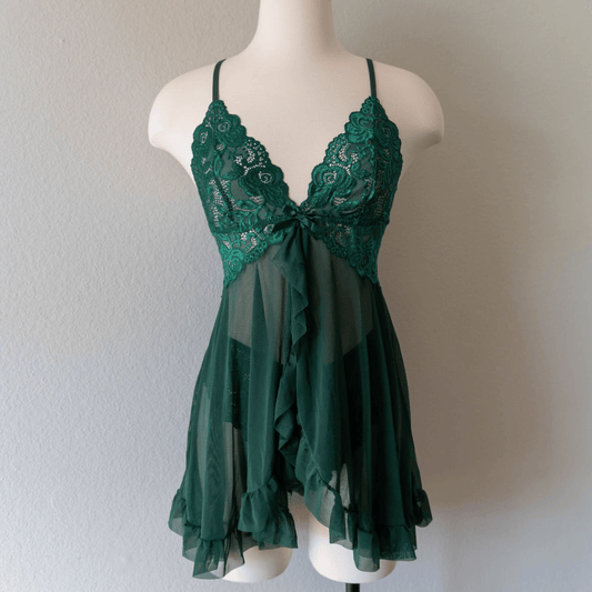Emerald Green Fly Away Front Babydoll
