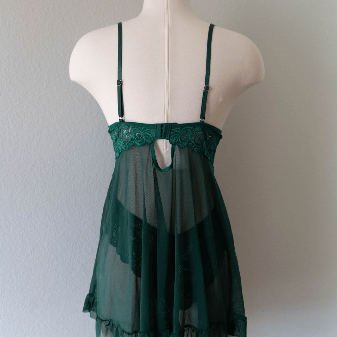 Emerald Green Fly Away Front Babydoll