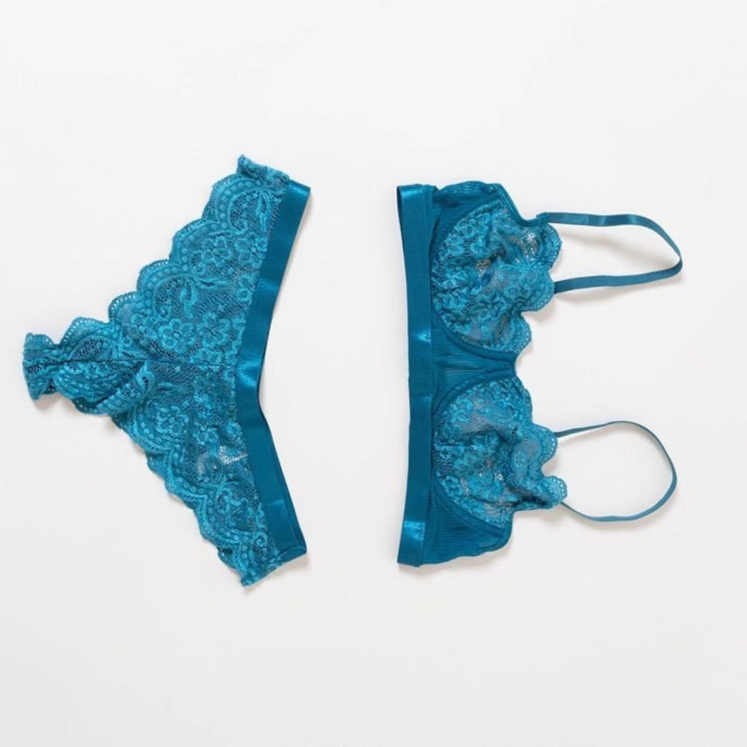 Aqua Blue Bra and Panty Set - EveryLoveIntimates
