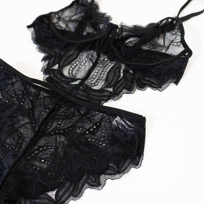 Black Lace Backless Bodysuit - EveryLoveIntimates